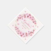 Serviette En Papier Boho Mignon Fleur rose aquarelle Fille Baby Shower (Coin)