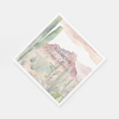 Serviette En Papier Boho Modern Desert Nature Baby shower de Cactus (Coin)