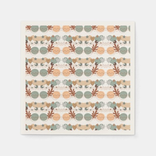 Serviette En Papier Boho modern geometric wallpaper (Devant)