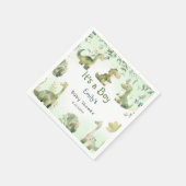 Serviette En Papier Boho Moderne Boho Aquarelle Dinosaure Verdure Garç (Coin)
