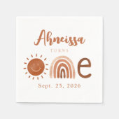 Serviette En Papier Boho moderne Rainbow Sunshine Premier anniversaire (Devant)