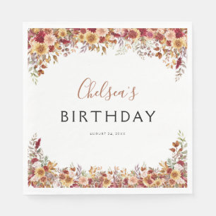 Serviette En Papier Boho moderne Rustique fête d'anniversaire