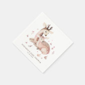 Serviette En Papier Boho Mommy et Baby Deer Baby shower boisé (Coin)