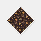 Serviette En Papier Boho Moon avec feuilles d'automne motif (Coin)