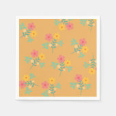 Serviette En Papier Boho Mustard Retro Daisy Bouquet Motif (Devant)