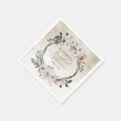 Serviette En Papier Boho Muted Fall Fête des mariées florale (Coin)