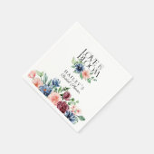 Serviette En Papier Boho Navy Rose Floral Amour en Fleur Baby Shower d (Coin)