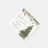 Serviette En Papier Boho Noël Pine Tree Lumières Mariage d'hiver (Coin)