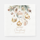Serviette En Papier Boho Noël pins or baubles modèle (Devant)