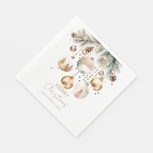 Serviette En Papier Boho Noël pins or baubles modèle (Coin)