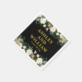 Serviette En Papier Boho noir et or Bohemian Chic Greenery Mariage (Coin)