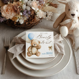 Serviette En Papier Boho Nous Pouvons Attendre Teddy Bear Baby shower