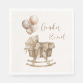 Serviette En Papier Boho Nursery Beige Balloons Révélation de genre (Devant)