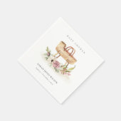 Serviette En Papier Boho Nursery rose Floral Baby shower Bassinet (Coin)