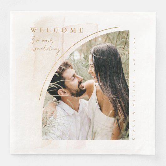 Serviette En Papier Boho Oasis Mariage Accueil Photo ID959 (Devant)