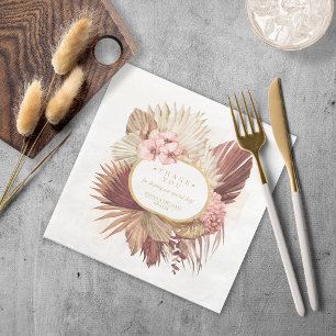 Serviette En Papier Boho Oasis Mariage Floral Merci V2 ID959