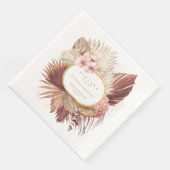 Serviette En Papier Boho Oasis Mariage Floral Merci V2 ID959 (Coin)