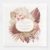 Serviette En Papier Boho Oasis Mariage Floral Merci V2 ID959 (Devant)