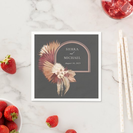 Serviette En Papier Boho Oasis Tropical Mariage élégant (En situation)