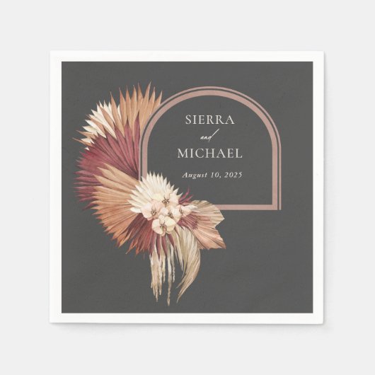 Serviette En Papier Boho Oasis Tropical Mariage élégant (Devant)
