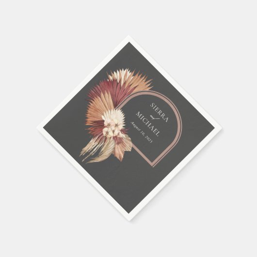 Serviette En Papier Boho Oasis Tropical Mariage élégant (Coin)