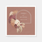 Serviette En Papier Boho Oasis Tropical Mariage élégant (Devant)