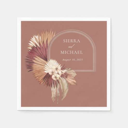 Serviette En Papier Boho Oasis Tropical Mariage élégant (Devant)