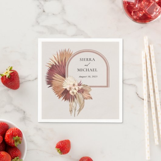Serviette En Papier Boho Oasis Tropical Mariage élégant (En situation)