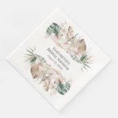Serviette en papier Boho Orchidée Tropicale et Mon (Coin)
