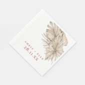 Serviette En Papier Boho Palm Folithe Terracotta Rust Arc Moderne (Coin)