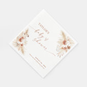 Serviette En Papier Boho Pampas Baby shower en laiton Papier Napkin (Coin)