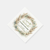 Serviette En Papier Boho Pampas Grass Daisy Watercolor Graduation (Coin)