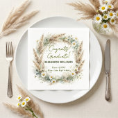 Serviette En Papier Boho Pampas Grass Daisy Watercolor Graduation