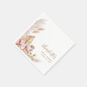 Serviette En Papier Boho Pampas Grass Floral | FÊTE DES MARIÉES (Coin)