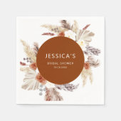 Serviette En Papier Boho Pampas Grass Terracotta Fête de Mariage (Devant)