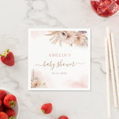 Serviette En Papier Boho Pampas Herbe Floral Désert Baby shower fille (En situation)