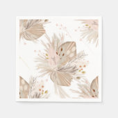 Serviette En Papier Boho pampas herbe séchée aquarelle motif désert (Devant)