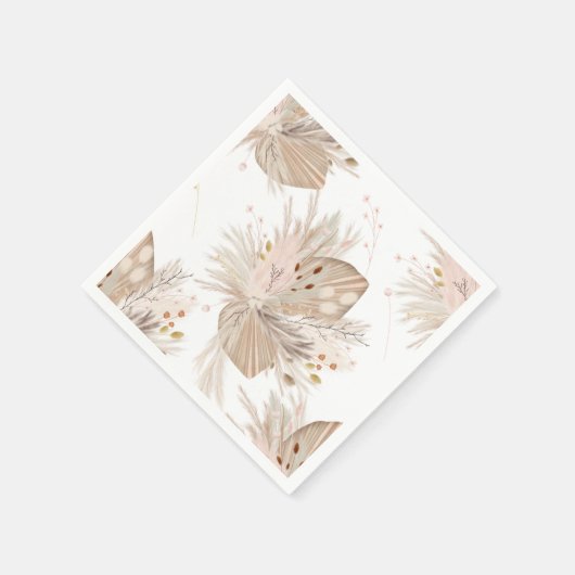 Serviette En Papier Boho pampas herbe séchée aquarelle motif désert (Coin)