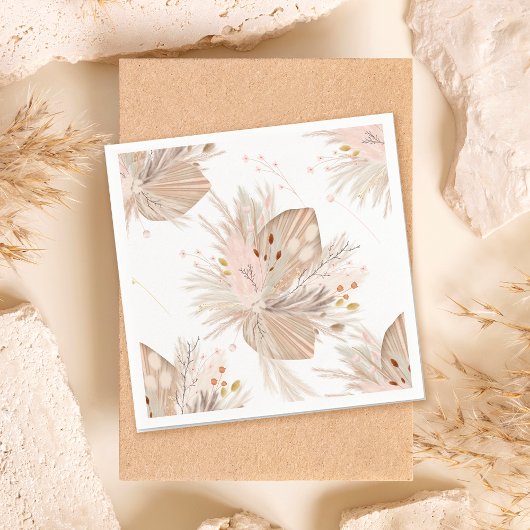 Serviette En Papier Boho pampas herbe séchée aquarelle motif désert