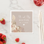 Serviette En Papier Boho Pampas Mariage Neutralité Grass (En situation)