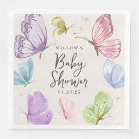 Boho Papillon Baby shower 8 pouces Papier Napkins