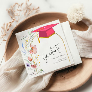Serviette En Papier Boho Parti de graduation Fleur sauvage