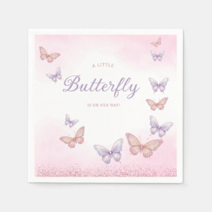 Serviette En Papier Boho Parties scintillant aquarelle Papillon Baby s