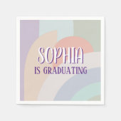 Serviette En Papier Boho Pastel Rainbow Graduation (Devant)
