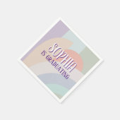 Serviette En Papier Boho Pastel Rainbow Graduation (Coin)