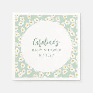 Serviette En Papier Boho Pastel Sage Daisies Floral Baby shower Person
