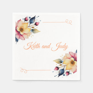 Serviette En Papier Boho Peachy Floral