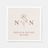 Serviette En Papier Boho personnalisé rouille en terre cuite | Monogra (Devant)