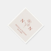 Serviette En Papier Boho personnalisé rouille en terre cuite | Monogra (Coin)