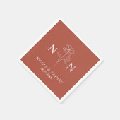 Serviette En Papier Boho personnalisé rouille en terre cuite | Monogra (Coin)